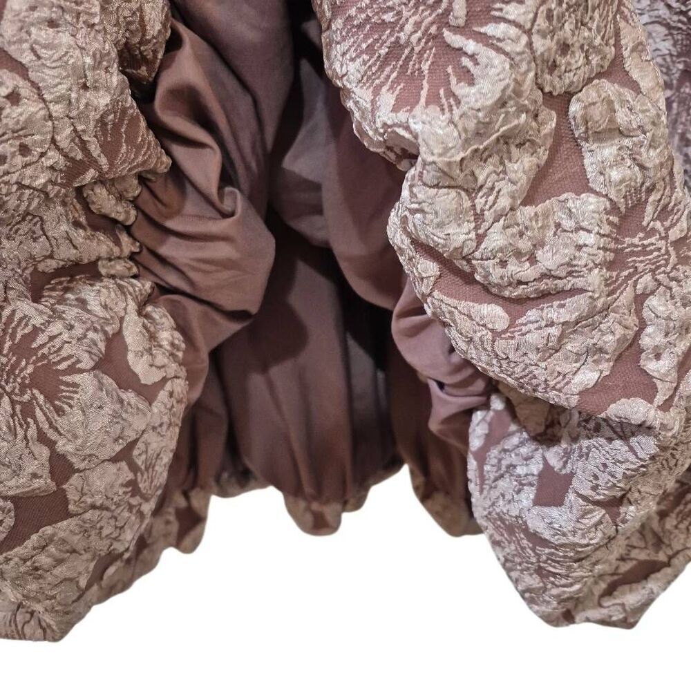 Bohme Women's Mauve Purple Poppies Jacquard Lined Bubble Mini Dress EUC - Picture 4 of 11